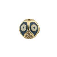 Fashion Evil Eye Beads, Brass, high quality gold color plated, DIY & micro pave cubic zirconia Approx 0.1mm 