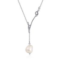 Collier de chaîne en laiton de perles d'eau douce, avec perle d'eau douce cultivée, avec 1.97inch chaînes de rallonge, bijoux de mode & pour femme Environ 20.47 pouce, Vendu par brin