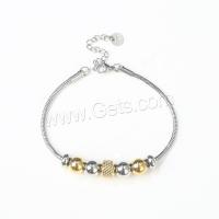 Pulseras de acero inoxidable, acero inoxidable 304, con 4cm extender cadena, Recubrimiento iónico al vacío, para mujer, más colores para la opción, 2mm, longitud:16.5 cm, Vendido por UD