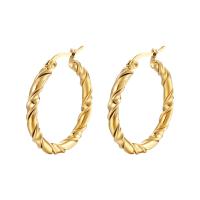 Stainless Steel Hoop Earring, 304 Stainless Steel, Donut, Vacuum Ion Plating, fashion jewelry & for woman 