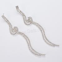 Fashion Fringe Earrings, Eisen, plattiert, Modeschmuck & mit Strass, keine, 13x92mm, verkauft von Paar