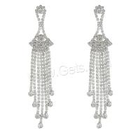 Fashion Fringe Earrings, Eisen, plattiert, Modeschmuck & mit Strass, keine, 25x110mm, verkauft von Paar