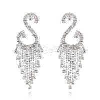 Fashion Fringe Earrings, Eisen, plattiert, Modeschmuck & mit Strass, keine, 33x80mm, verkauft von Paar