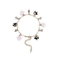 Bracelet d'émail en alliage de zinc, avec perle de plastique, avec 5cm chaînes de rallonge, Placage de couleur d'or, bijoux de mode & pour femme, doré cm, Vendu par brin