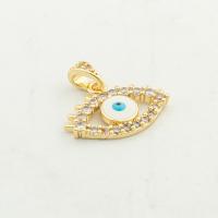 Mode Evil Eye Pendentif, laiton, couleur de haute qualité d'or plaqué, DIY & pavé de micro zircon Environ 0.3mm, Vendu par PC