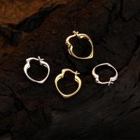 Brass Hoop Earring, Heart, plated, fashion jewelry & for woman 