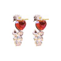 Cubic Zirconia Micro Pave Brass Earring, fashion jewelry & micro pave cubic zirconia & for woman 