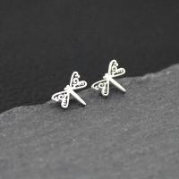 Stainless Steel Stud Earring, 304 Stainless Steel, Dragonfly, fashion jewelry & for woman & hollow, original color, 10mm, Approx 