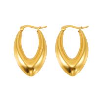 Boucles d'oreilles en acier titane, Plaqué or 18K, bijoux de mode & styles différents pour le choix & pour femme, doré, Vendu par paire