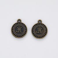 Zinc Alloy Flat Round Pendants, plated, DIY 