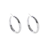 clou d'oreille en fer, Placage de couleur argentée, bijoux de mode & pour femme, 40mm, Vendu par paire