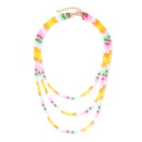 Acrylic Necklace, with 5cm extender chain, handmade, fashion jewelry & multilayer & for woman, multi-colored Approx 38 cm, Approx 50 cm 