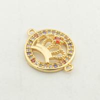 Cubic Zirconia Micro Pave Brass Connector, high quality gold color plated, DIY & micro pave cubic zirconia Approx 0.1mm 