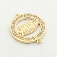 Cubic Zirconia Micro Pave Brass Connector, high quality gold color plated, DIY & micro pave cubic zirconia Approx 0.1mm 