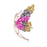 Broche de diamantes de imitación de la aleación de Zinc, con Vidrio, Mariposa, chapado en color rosa dorada, Joyería & para mujer & con diamantes de imitación, color de rosa dorada, 40x77mm, Vendido por UD