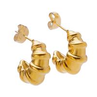 Boucles d'oreilles en acier titane, Plaqué d'or, bijoux de mode & pour femme Vendu par paire