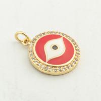 Fashion Evil Eye Pendant, Brass, high quality gold color plated, DIY & micro pave cubic zirconia Approx 0.3mm 