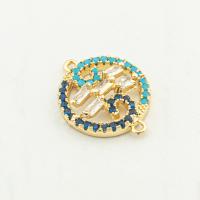 Cubic Zirconia Micro Pave Brass Connector, high quality gold color plated, DIY & micro pave cubic zirconia Approx 0.1mm 