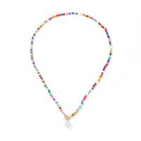 Petite perle en verre de collier 
, Seedbead, avec perle de plastique, fait à la main, bijoux de mode & styles différents pour le choix & pour femme, multicolore Environ 44 cm, Environ 48 cm, Vendu par PC