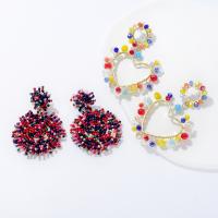 Pendiente de grano de vidrio, Seedbead, con Cristal, Joyería & diferentes estilos para la opción & para mujer, Vendido por Par