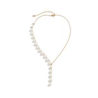 Collier de perles en plastique, alliage de zinc, avec perle de plastique, avec 7cm chaînes de rallonge, Placage de couleur d'or, bijoux de mode & pour femme Environ 45 cm, Vendu par PC