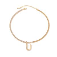 Cúbicos circón Collar de latón Micro pavimenta, metal, con 1.97inch extender cadena, Joyería & micro arcilla de zirconia cúbica & para mujer, dorado, longitud:aproximado 11.81 Inch, Vendido por UD