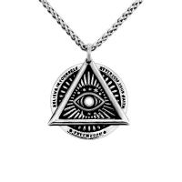 Mode Evil Eye Pendentif, acier inoxydable 316L, Motif géométrique, poli, DIY & pour homme & noircir Vendu par PC