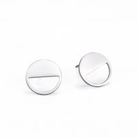 Stainless Steel Stud Earring, 304 Stainless Steel, Flat Round, Vacuum Ion Plating, fashion jewelry & for woman & hollow 