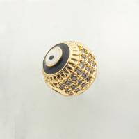 Fashion Evil Eye Beads, Brass, high quality gold color plated, DIY & micro pave cubic zirconia Approx 0.2mm 