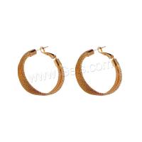 Brass Hoop Earring, Donut, real gold plated, fashion jewelry & for woman 