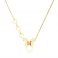 Collier de bijoux de titane, Acier titane, avec 5cm chaînes de rallonge, Plaqué d'or 24K, bijoux de mode & pour femme, doré Environ 45 cm, Vendu par PC