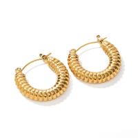 Stainless Steel Hoop Earring, 304 Stainless Steel, Vacuum Ion Plating, fashion jewelry & for woman, golden 