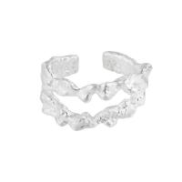 argent sterling 925 Cuff Bague, réglable & pour femme & creux, argent .5-7.5, Vendu par PC