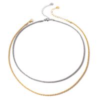 Edelstahl Schmuck Halskette, 304 Edelstahl, mit Verlängerungskettchen von 6cm, Vakuum-Ionen-Beschichtung, Modeschmuck & für Frau, keine, Länge:42 cm, verkauft von PC