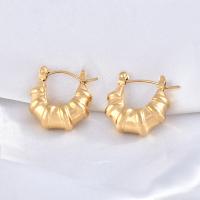 Boucles d'oreilles en acier titane, Placage ionique sous vide, bijoux de mode & pour femme, doré Vendu par paire