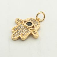 925 Sterling Silver Pendant, gold color plated, DIY & micro pave cubic zirconia Approx 0.3mm 