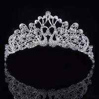 Bridal Tiaras, Zinc Alloy, fashion jewelry & for woman & with rhinestone, silver color 