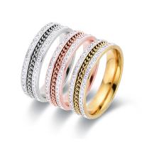 Strass Edelstahl Fingerring, 316 L Edelstahl, Kreisring, Vakuum-Ionen-Beschichtung, verschiedene Größen vorhanden & für Frau & mit Strass, keine, verkauft von PC