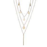 Collier de mode Multi couche, alliage de zinc, avec 7cm chaînes de rallonge, Placage de couleur d'or, trois couches & bijoux de mode & pour femme, doré c cm, Vendu par PC