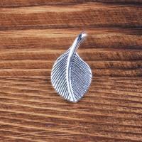 Zinc Alloy Leaf Pendants, antique silver color plated, vintage & fashion jewelry & Unisex Approx 38 cm 