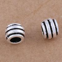 Zinc Alloy Large Hole Beads, barrel, antique silver color plated, vintage & DIY Approx 