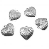 Stainless Steel Heart Pendants, 304 Stainless Steel, polished, vintage & DIY, original color 