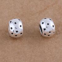 Zinc Alloy Large Hole Beads, barrel, antique silver color plated, vintage & DIY Approx 