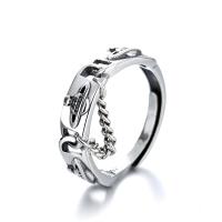 Bague en argent , Argent sterling 925, Finition antique, bijoux de mode & pour femme, 5mm, Vendu par PC