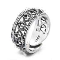 Bague en argent , Argent sterling 925, couronne, Finition antique, bijoux de mode & pour femme, 9mm, Vendu par PC