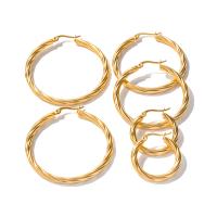 Stainless Steel Hoop Earring, 304 Stainless Steel, Vacuum Ion Plating, fashion jewelry & for woman, golden 