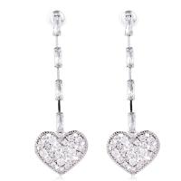 Cubic Zirconia Micro Pave Brass Earring, Heart, plated, micro pave cubic zirconia & for woman 