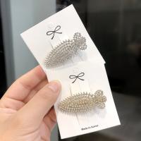 Clips de pico, aleación de zinc, Zanahoria, chapado, diverso tamaño para la opción & para mujer & con diamantes de imitación, 50x20mm, Vendido por UD