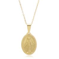 304 Edelstahl, oval, 18 K vergoldet, unisex & Oval-Kette, Länge:ca. 19.7 ZollInch, verkauft von PC