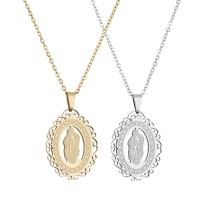 304 Stainless Steel, Virgin Mary, Vacuum Ion Plating, Unisex & oval chain & hollow Approx 19.7 Inch 